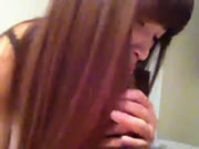 Chinese lady enjoys warm blowjob